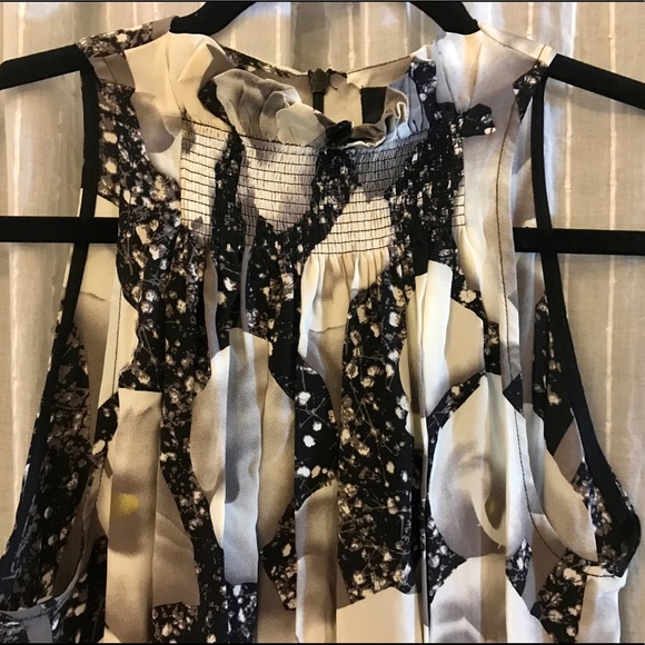 Grey Black White Silk Sleeveless Midi Dress - Picture 3 of 10